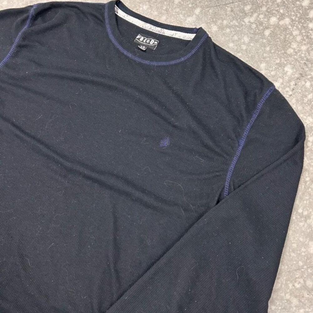Volcom Men's Black and Navy Shirt